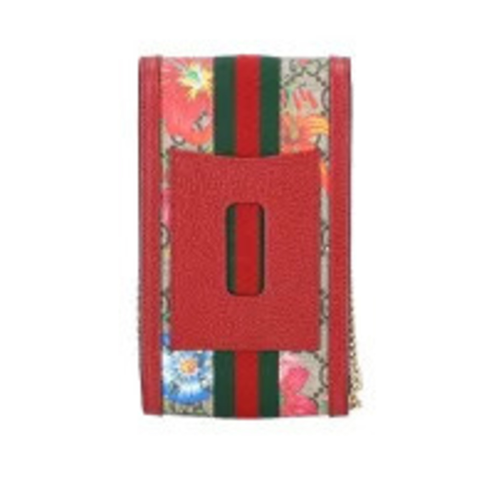 Gucci Supreme Multicolor GG Smartphone Shoulder Bag Chain Black